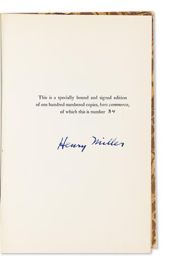 Miller, Henry (1891-1980) Tropic of Cancer, Signed Limited Edition.